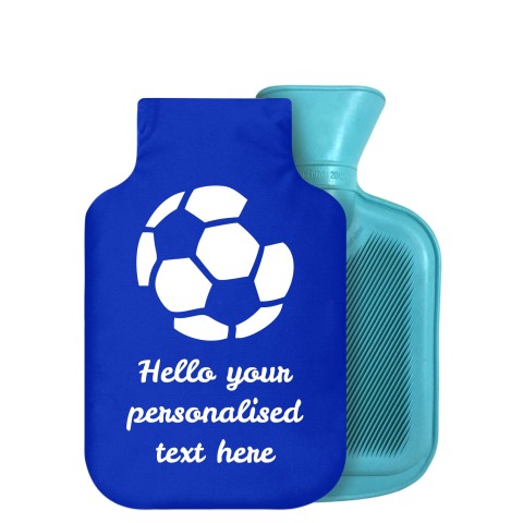 - 750ml Highlight (Stock Available Colour) (Football Icon) - Royal Blue Soft Velvet Polyester Fabric Removable Cover (Personalised with Text)