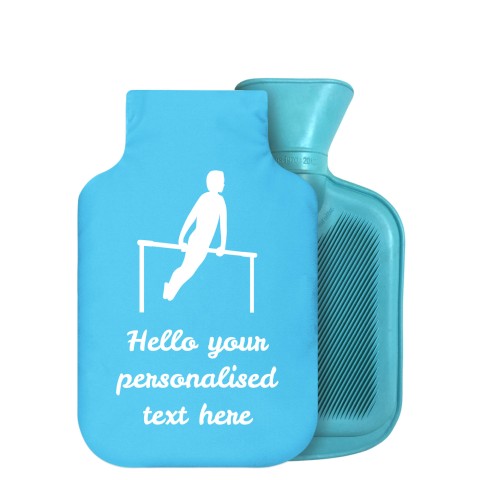 - 750ml Highlight (Stock Available Colour) (Gymnastics Icon) - Sky Blue Soft Velvet Polyester Fabric Removable Cover (Personalised with Text)