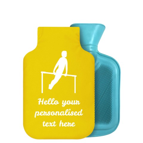 - 750ml Highlight (Stock Available Colour) (Gymnastics Icon) - Yellow Soft Velvet Polyester Fabric Removable Cover (Personalised with Text)