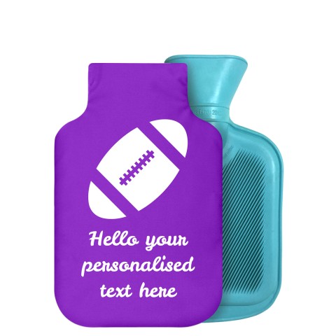 - 750ml Highlight (Stock Available Colour) (Rugby Icon) - Purple Soft Velvet Polyester Fabric Removable Cover (Personalised with Text)