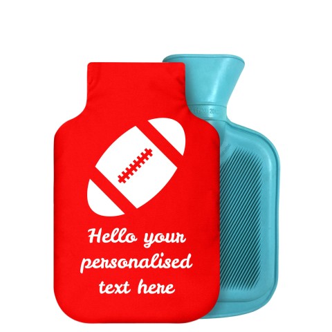 - 750ml Highlight (Stock Available Colour) (Rugby Icon) - Red Soft Velvet Polyester Fabric Removable Cover (Personalised with Text)
