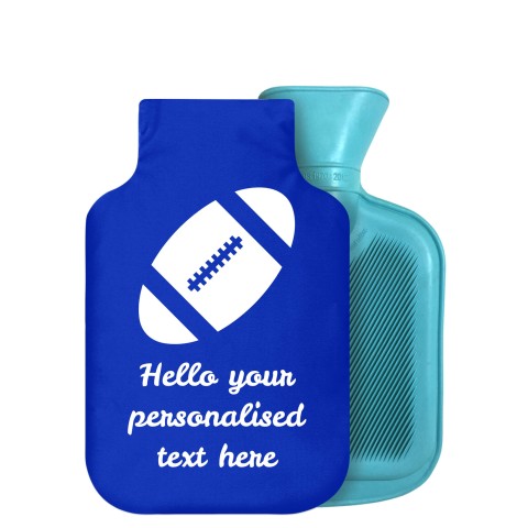 - 750ml Highlight (Stock Available Colour) (Rugby Icon) - Royal Blue Soft Velvet Polyester Fabric Removable Cover (Personalised with Text)