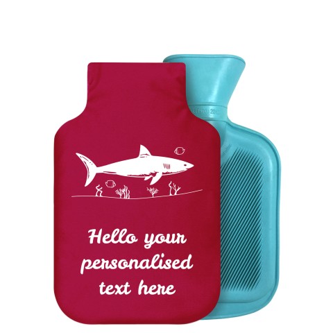- 750ml Highlight (Stock Available Colour) (Shark Icon) Burgundy Soft Velvet Polyester Fabric Removable Cover (Personalised with Text)