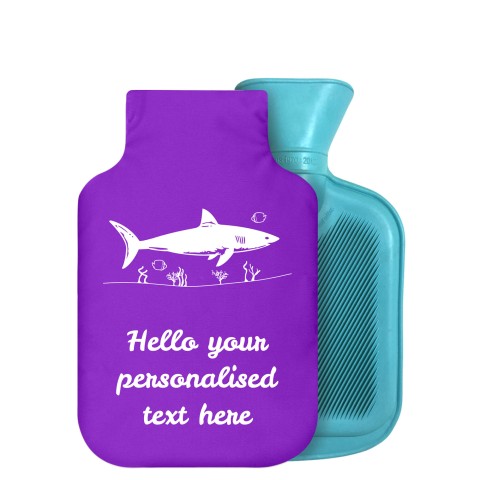 - 750ml Highlight (Stock Available Colour) (Shark Icon) - Purple Soft Velvet Polyester Fabric Removable Cover (Personalised with Text)