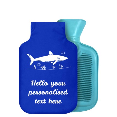 - 750ml Highlight (Stock Available Colour) (Shark Icon) - Royal Blue Soft Velvet Polyester Fabric Removable Cover (Personalised with Text)