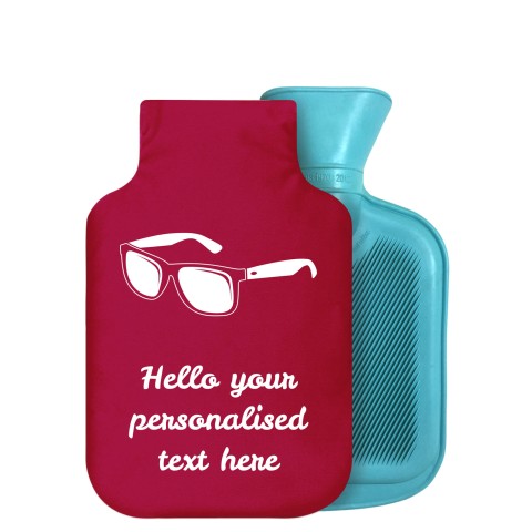 - 750ml Highlight (Stock Available Colour) (Sunglasses Icon) Burgundy Soft Velvet Polyester Fabric Removable Cover (Personalised with Text)