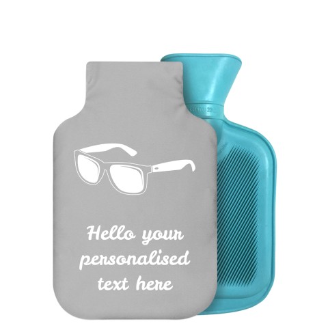 - 750ml Highlight (Stock Available Colour) (Sunglasses Icon) (Grey) Soft Velvet Polyester Fabric Removable Cover (Personalised with Text)