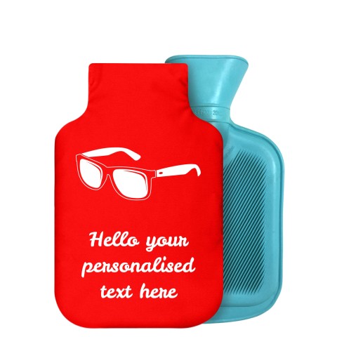 - 750ml Highlight (Stock Available Colour) (Sunglasses Icon) - Red Soft Velvet Polyester Fabric Removable Cover (Personalised with Text)