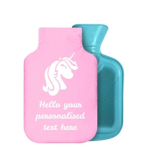 - 750ml Highlight (Stock Available Colour) (Unicorn Icon) - Baby Pink Soft Velvet Polyester Fabric Removable Cover (Personalised with Text)