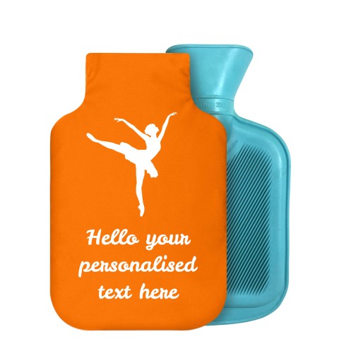 - 800ml Generic from Stock Available Colours (Ballet Icon) - Orange Soft Velvet Polyester Fabric Removable Cover (Personalised with Text)
