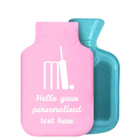 - 800ml Generic from Stock Available Colours (Cricket Icon) - Baby Pink Soft Velvet Polyester Fabric Removable Cover (Personalised with Text)