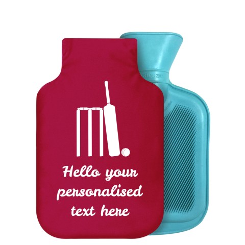 - 800ml Generic from Stock Available Colours (Cricket Icon) Burgundy Soft Velvet Polyester Fabric Removable Cover (Personalised with Text)