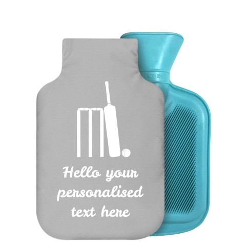 - 800ml Generic from Stock Available Colours (Cricket Icon) (Grey) Soft Velvet Polyester Fabric Removable Cover (Personalised with Text)