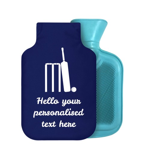 - 800ml Generic from Stock Available Colours (Cricket Icon) Navy Blue Soft Velvet Polyester Fabric Removable Cover (Personalised with Text)