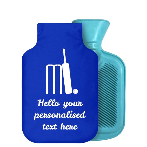 - 800ml Generic from Stock Available Colours (Cricket Icon) - Royal Blue Soft Velvet Polyester Fabric Removable Cover (Personalised with Text)