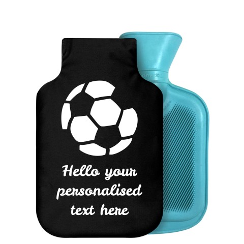 - 800ml Generic from Stock Available Colours (Football Icon) - Black Soft Velvet Polyester Fabric Removable Cover (Personalised with Text)