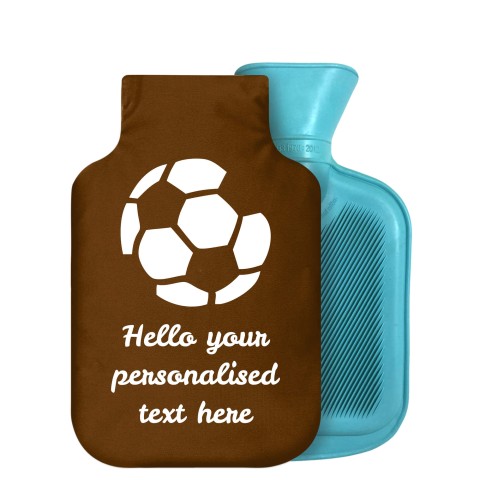- 800ml Generic from Stock Available Colours (Football Icon) Brown Soft Velvet Polyester Fabric Removable Cover (Personalised with Text)