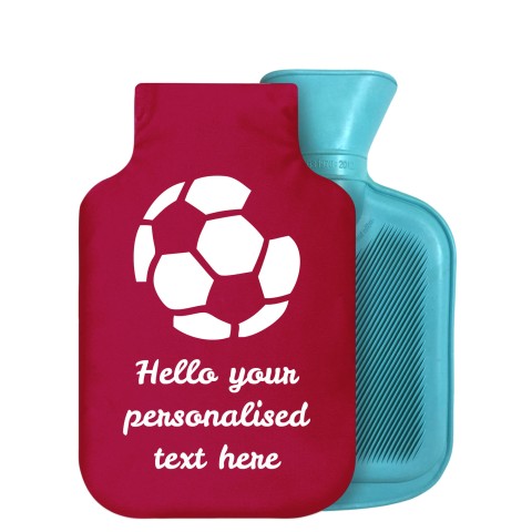 - 800ml Generic from Stock Available Colours (Football Icon) Burgundy Soft Velvet Polyester Fabric Removable Cover (Personalised with Text)
