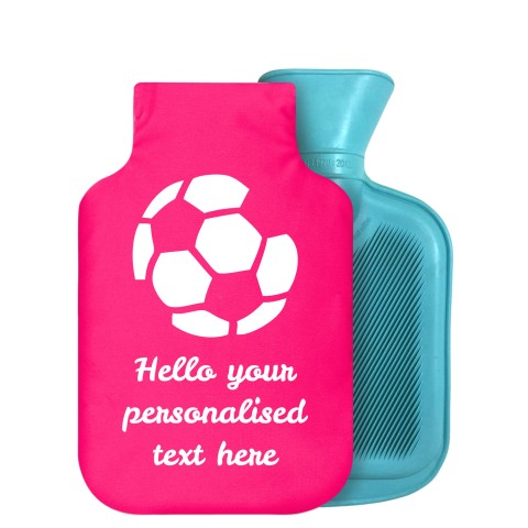 - 800ml Generic from Stock Available Colours (Football Icon) - Fuchsia Pink Soft Velvet Polyester Fabric Removable Cover (Personalised with Text)