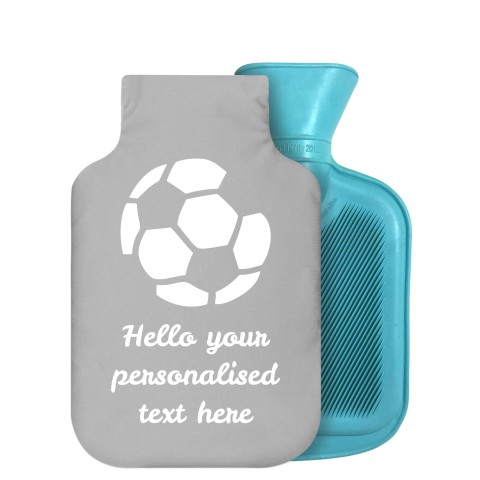 - 800ml Generic from Stock Available Colours (Football Icon) (Grey) Soft Velvet Polyester Fabric Removable Cover (Personalised with Text)
