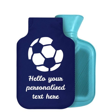 - 800ml Generic from Stock Available Colours (Football Icon) Navy Blue Soft Velvet Polyester Fabric Removable Cover (Personalised with Text)