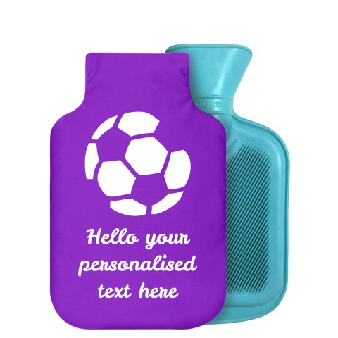 - 800ml Generic from Stock Available Colours (Football Icon) - Purple Soft Velvet Polyester Fabric Removable Cover (Personalised with Text)