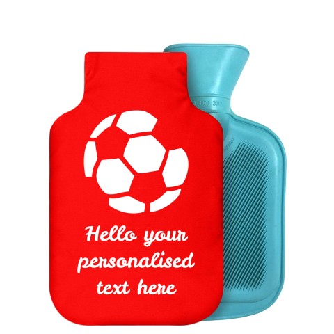 - 800ml Generic from Stock Available Colours (Football Icon) - Red Soft Velvet Polyester Fabric Removable Cover (Personalised with Text)