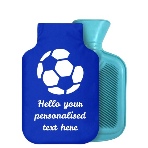 - 800ml Generic from Stock Available Colours (Football Icon) - Royal Blue Soft Velvet Polyester Fabric Removable Cover (Personalised with Text)