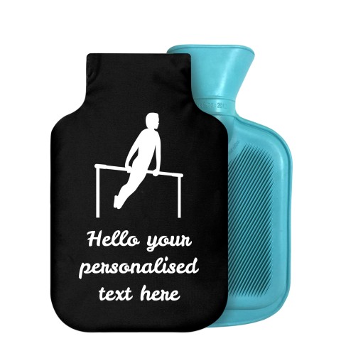 - 800ml Generic from Stock Available Colours (Gymnastics Icon) - Black Soft Velvet Polyester Fabric Removable Cover (Personalised with Text)