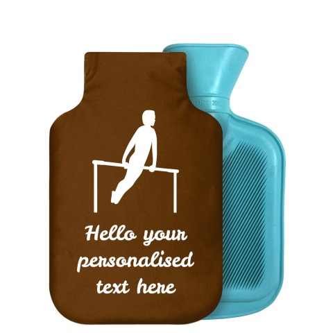 - 800ml Generic from Stock Available Colours (Gymnastics Icon) Brown Soft Velvet Polyester Fabric Removable Cover (Personalised with Text)