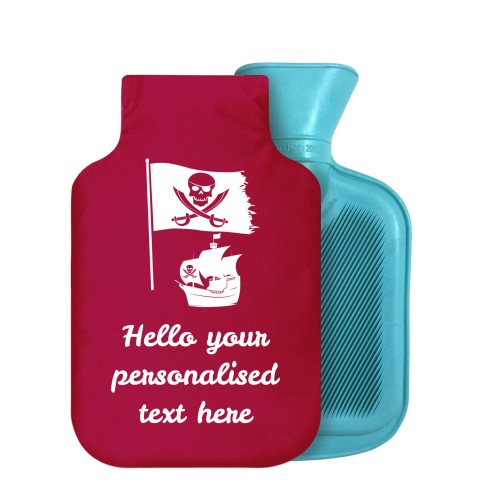 - 800ml Generic from Stock Available Colours (Pirate Flag Icon) Burgundy Soft Velvet Polyester Fabric Removable Cover (Personalised with Text)