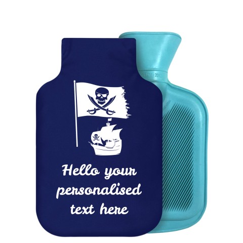 - 800ml Generic from Stock Available Colours (Pirate Flag Icon) Navy Blue Soft Velvet Polyester Fabric Removable Cover (Personalised with Text)