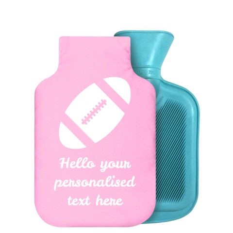 - 800ml Generic from Stock Available Colours (Rugby Icon) - Baby Pink Soft Velvet Polyester Fabric Removable Cover (Personalised with Text)