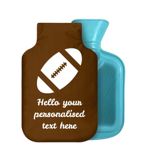 - 800ml Generic from Stock Available Colours (Rugby Icon) Brown Soft Velvet Polyester Fabric Removable Cover (Personalised with Text)
