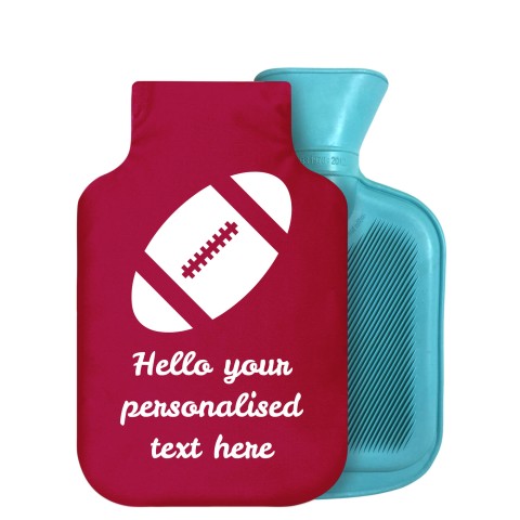 - 800ml Generic from Stock Available Colours (Rugby Icon) Burgundy Soft Velvet Polyester Fabric Removable Cover (Personalised with Text)