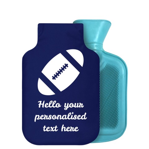 - 800ml Generic from Stock Available Colours (Rugby Icon) Navy Blue Soft Velvet Polyester Fabric Removable Cover (Personalised with Text)