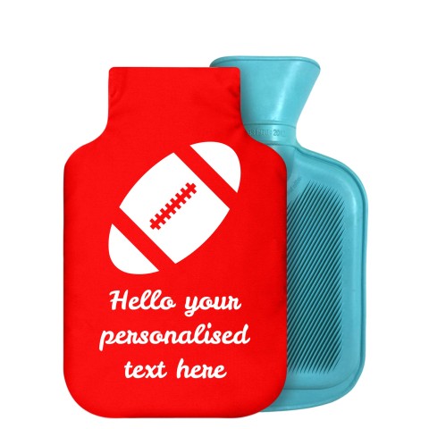 - 800ml Generic from Stock Available Colours (Rugby Icon) - Red Soft Velvet Polyester Fabric Removable Cover (Personalised with Text)