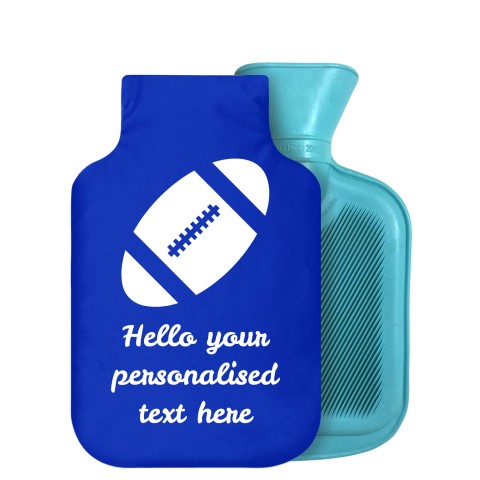 - 800ml Generic from Stock Available Colours (Rugby Icon) - Royal Blue Soft Velvet Polyester Fabric Removable Cover (Personalised with Text)