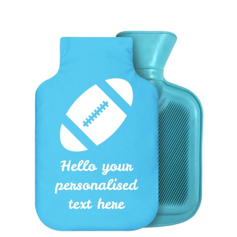 - 800ml Generic from Stock Available Colours (Rugby Icon) - Sky Blue Soft Velvet Polyester Fabric Removable Cover (Personalised with Text)