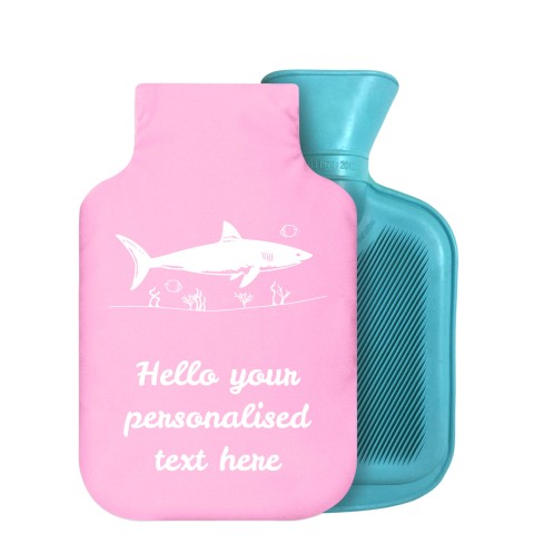 - 800ml Generic from Stock Available Colours (Shark Icon) - Baby Pink Soft Velvet Polyester Fabric Removable Cover (Personalised with Text)