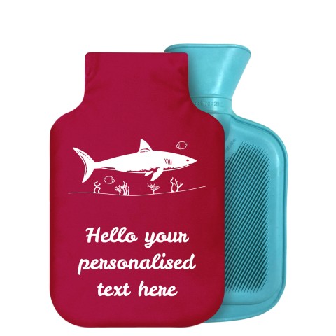 - 800ml Generic from Stock Available Colours (Shark Icon) Burgundy Soft Velvet Polyester Fabric Removable Cover (Personalised with Text)