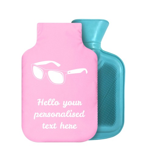 - 800ml Generic from Stock Available Colours (Sunglasses Icon) - Baby Pink Soft Velvet Polyester Fabric Removable Cover (Personalised with Text)