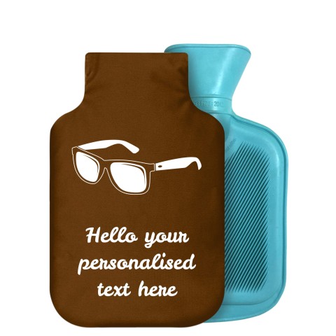 - 800ml Generic from Stock Available Colours (Sunglasses Icon) Brown Soft Velvet Polyester Fabric Removable Cover (Personalised with Text)