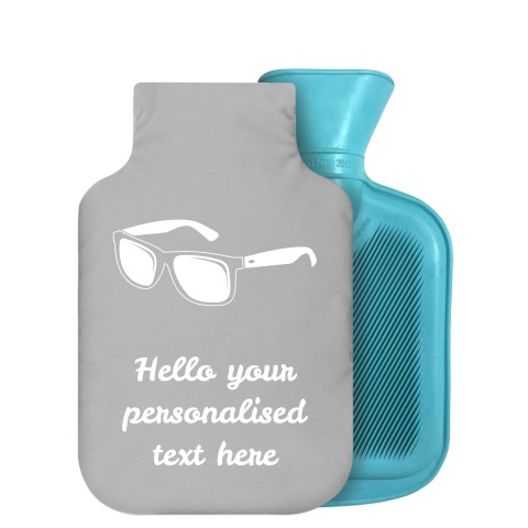 - 800ml Generic from Stock Available Colours (Sunglasses Icon) (Grey) Soft Velvet Polyester Fabric Removable Cover (Personalised with Text)