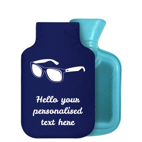 - 800ml Generic from Stock Available Colours (Sunglasses Icon) Navy Blue Soft Velvet Polyester Fabric Removable Cover (Personalised with Text)