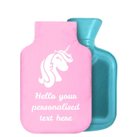 - 800ml Generic from Stock Available Colours (Unicorn Icon) - Baby Pink Soft Velvet Polyester Fabric Removable Cover (Personalised with Text)