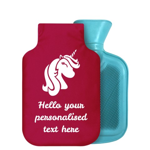 - 800ml Generic from Stock Available Colours (Unicorn Icon) Burgundy Soft Velvet Polyester Fabric Removable Cover (Personalised with Text)