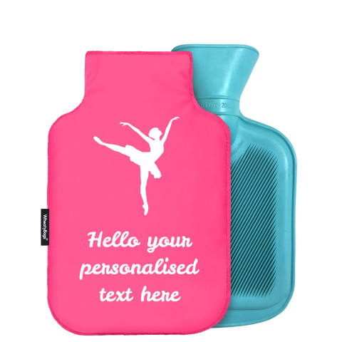 - Mini (750ml) (Ballet Icon) - Fuchsia Pink Soft Velvet Polyester Fabric (Personalised with Text)