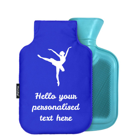 - Mini (750ml) (Ballet Icon) - Royal Blue Soft Velvet Polyester Fabric (Personalised with Text)