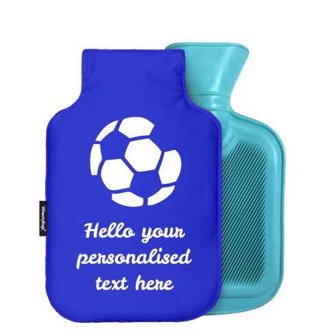 - Mini (750ml) (Football Icon) - Royal Blue Soft Velvet Polyester Fabric (Personalised with Text)